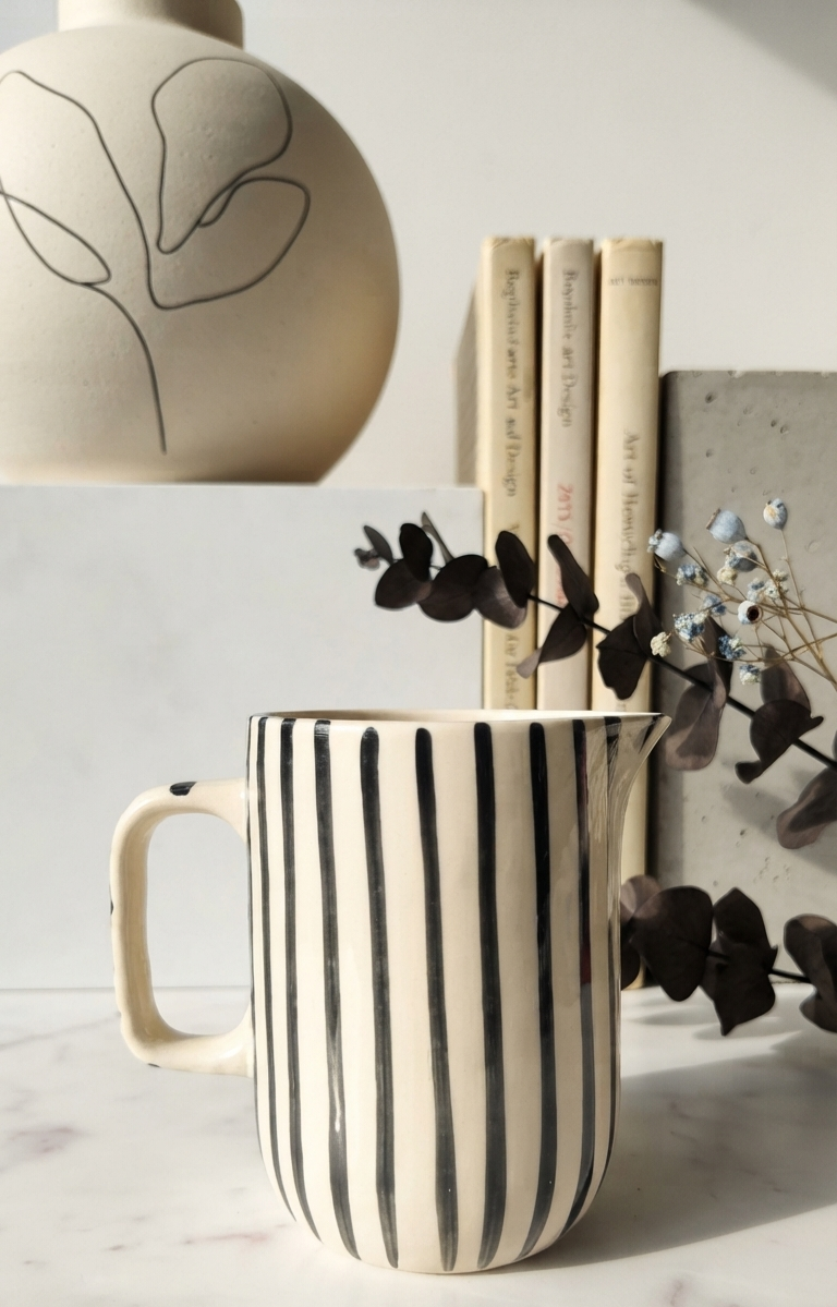 Cookrie Stripe and Sip Jumbo Ceramic Mug