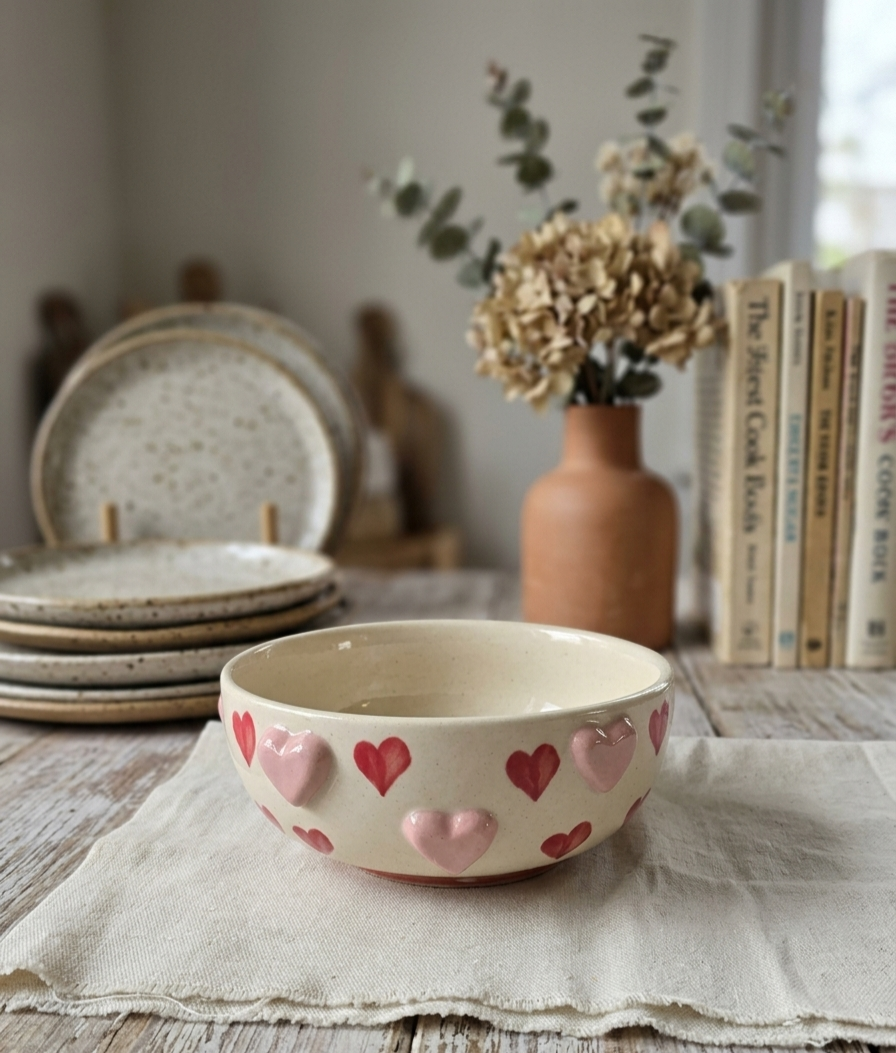 3D Heart Ceramic Bowl ❤️