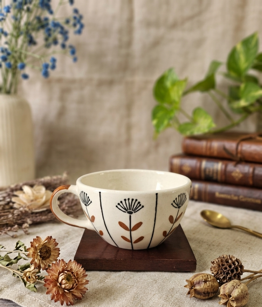 Botanical Motif Cups