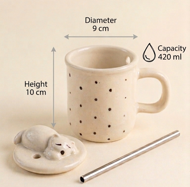 The Sleepy Bear Polka Dot Tumbler with Lid and Straw view 5