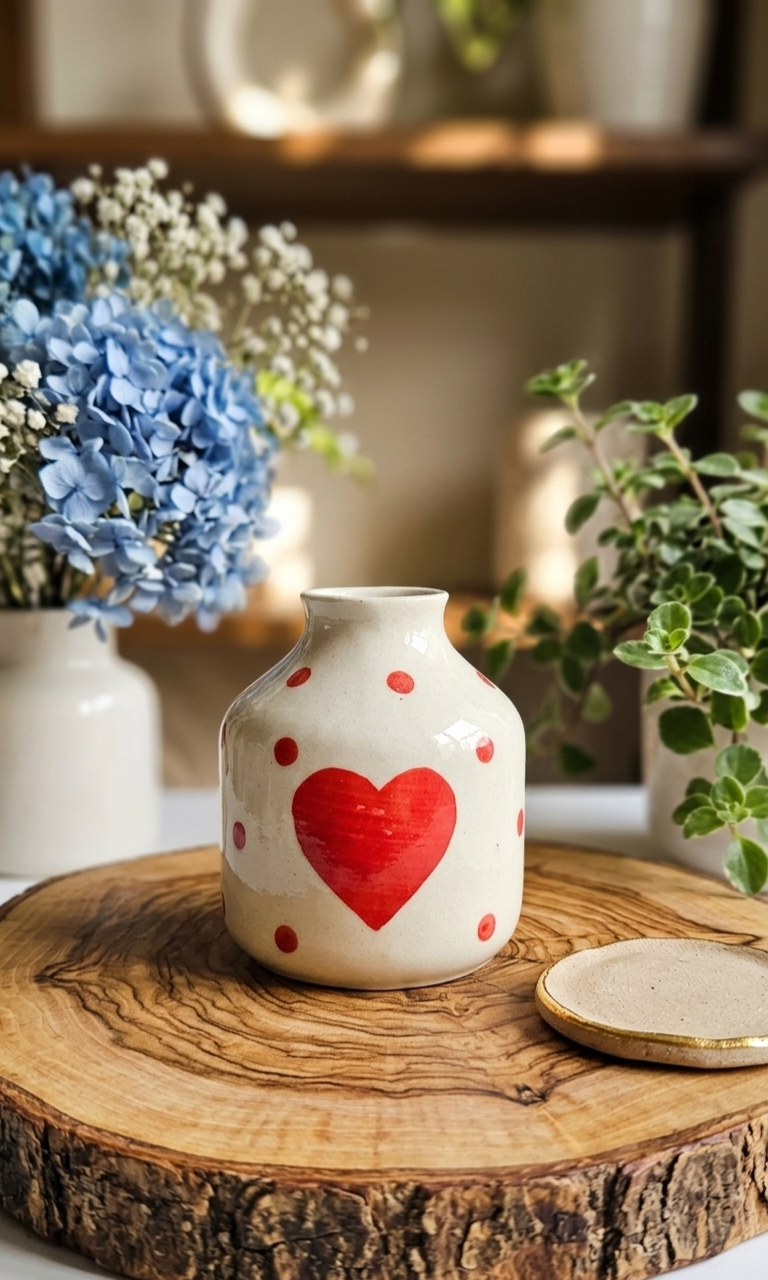 Hand-Painted Sweetheart Mini Vase❤️