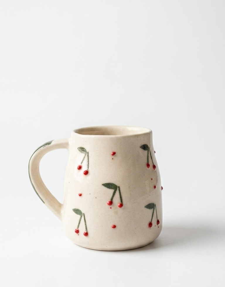 Cherry Ceramic Cup 🍒 view 2