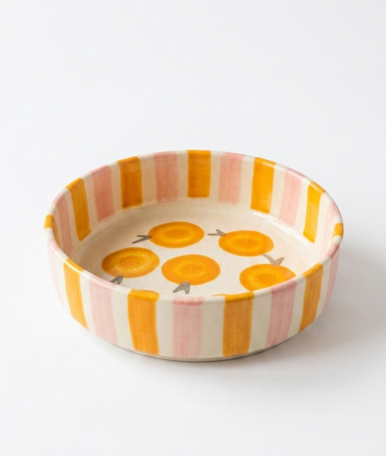 Sunshine Stripes Ceramic Serving Bowl view 3