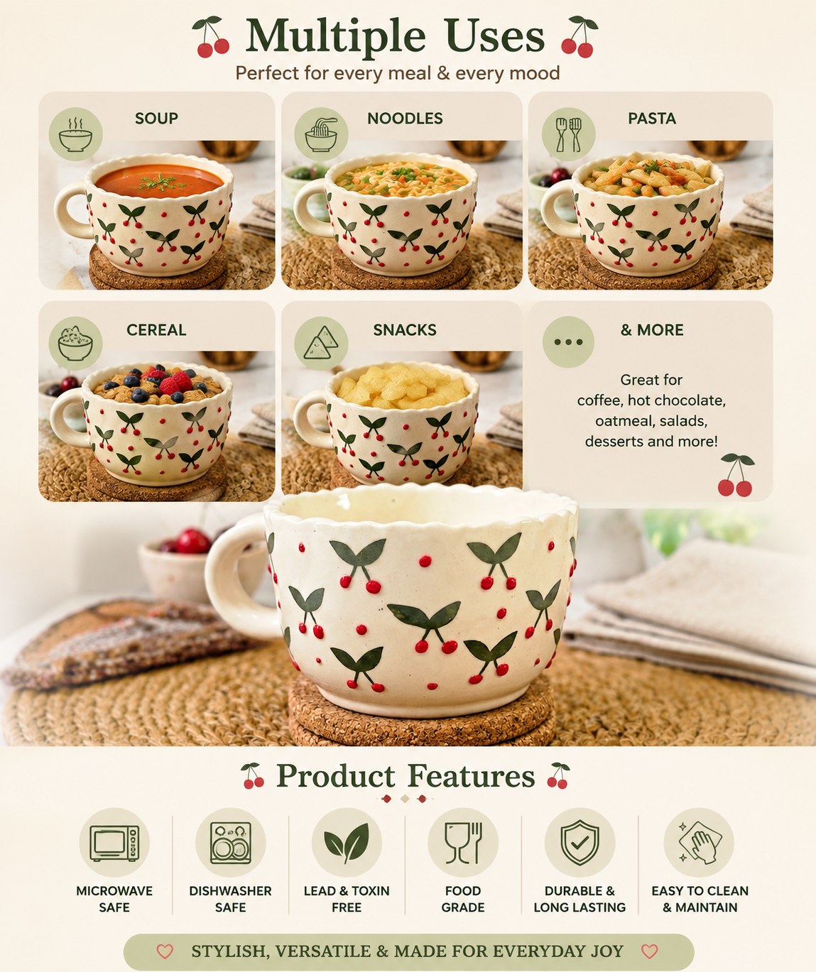 Cherry  Delight Soup Bowls view 3