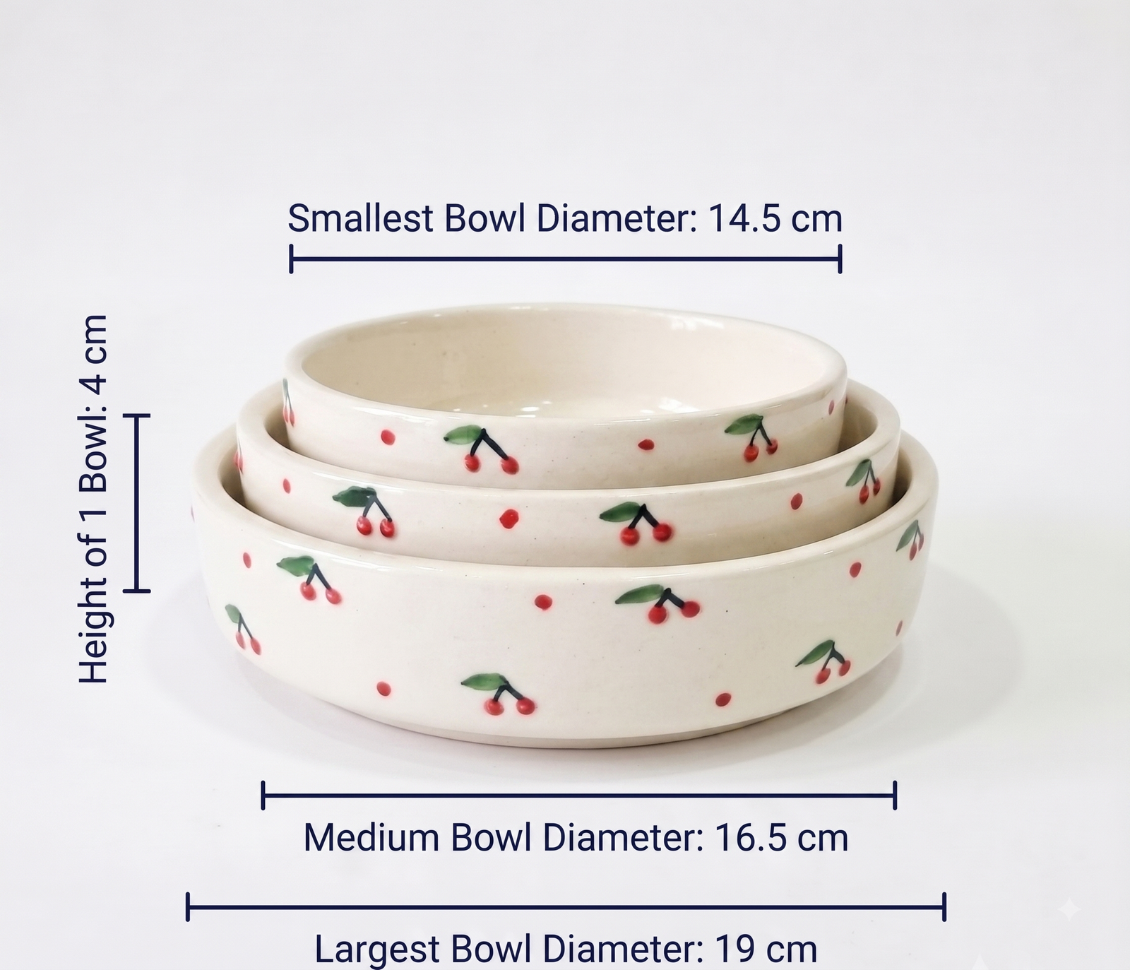 Cherry nested Bowl Set of 3 view 4