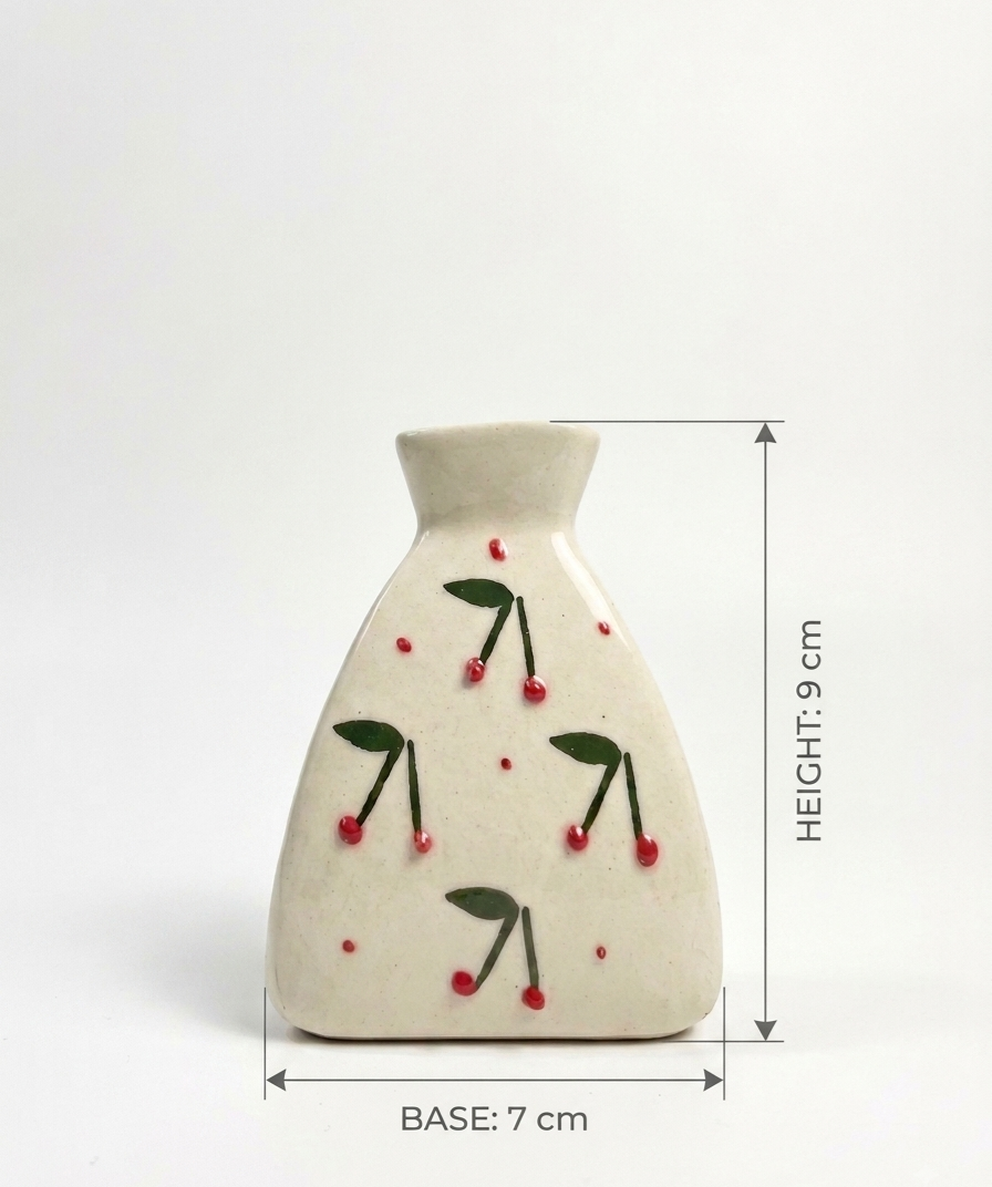 Hand-Painted Cheery Vase Small view 4