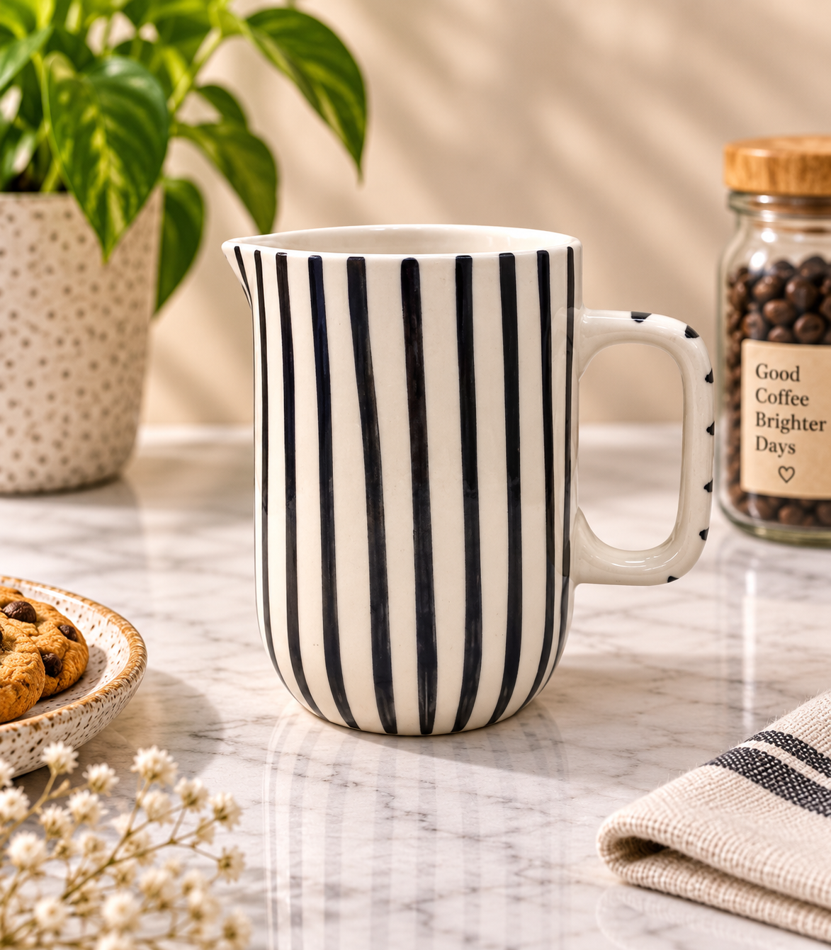 Cookrie Stripe and Sip Jumbo Ceramic Mug view 2