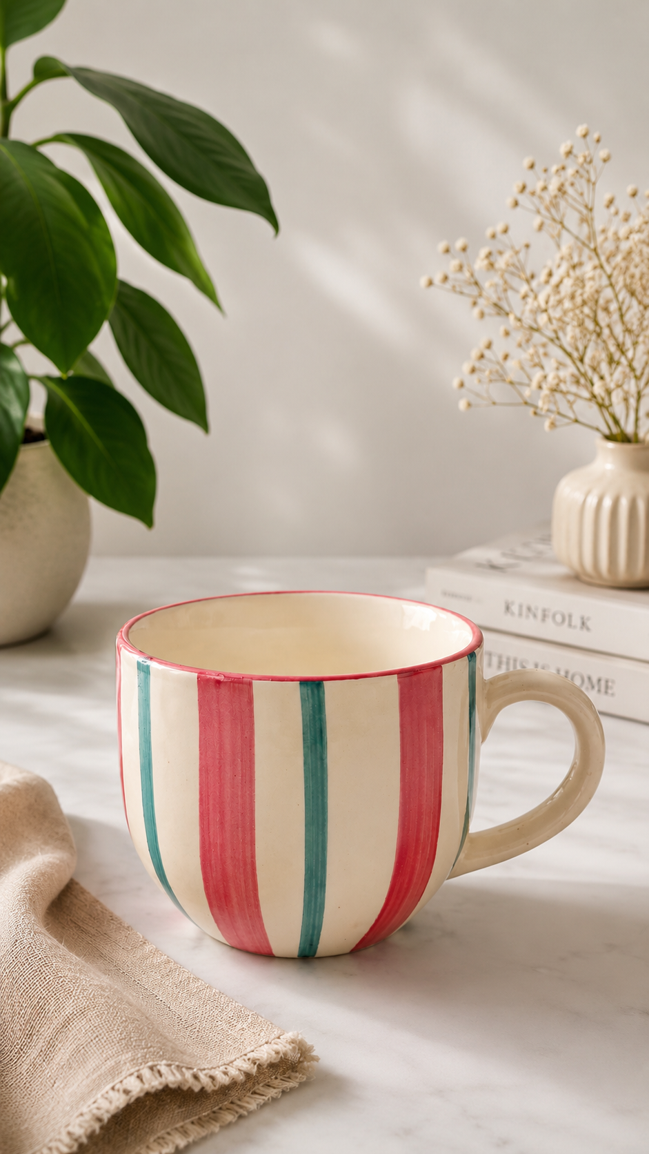 Summery Striped Soup Bowl view 2